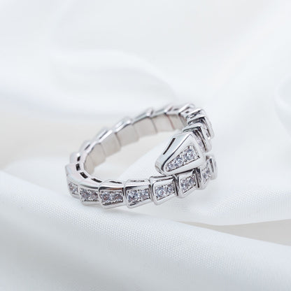 [Love More]SERPENTI RING SILVER DIAMOND PAVED 4MM