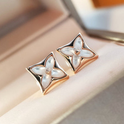 [Love More]STAR MOP PINK GOLD EARRINGS