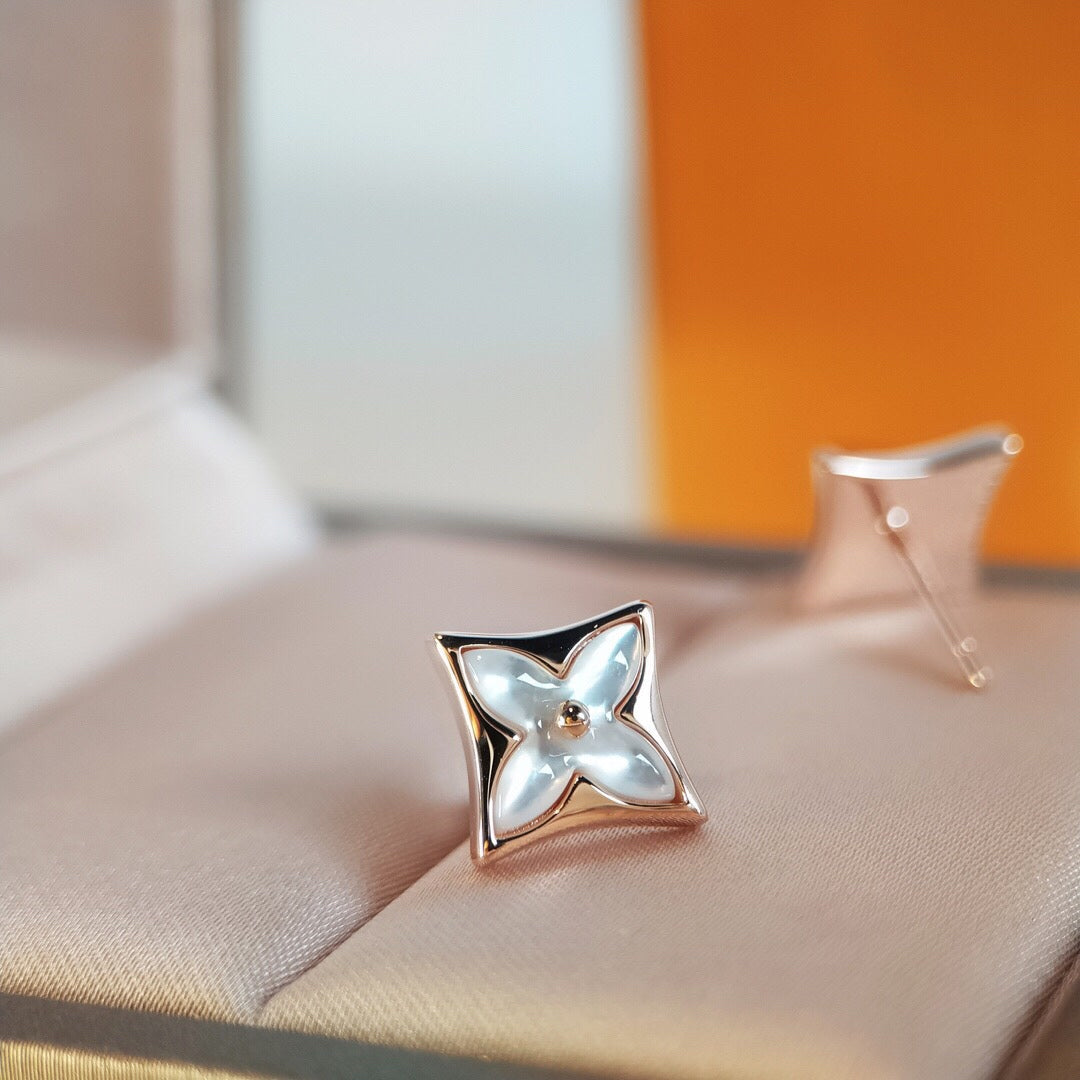 [Love More]STAR MOP PINK GOLD EARRINGS