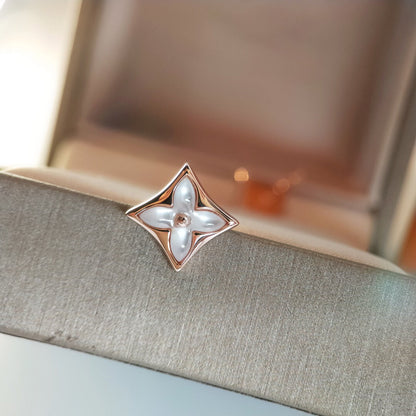 [Love More]STAR MOP PINK GOLD EARRINGS