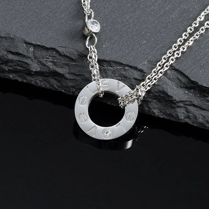 [Love More]LOVE NECKLACE 16MM 2 DIAMONDS