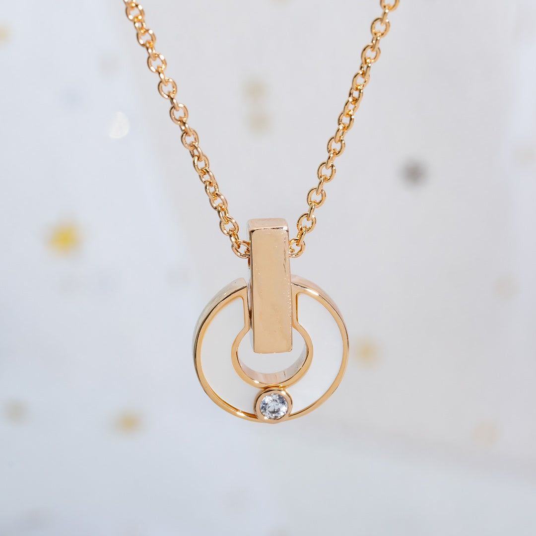 [Love More]GARI NECKLACE PINK GOLD MOP