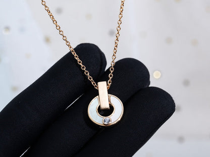 [Love More]GARI NECKLACE PINK GOLD MOP