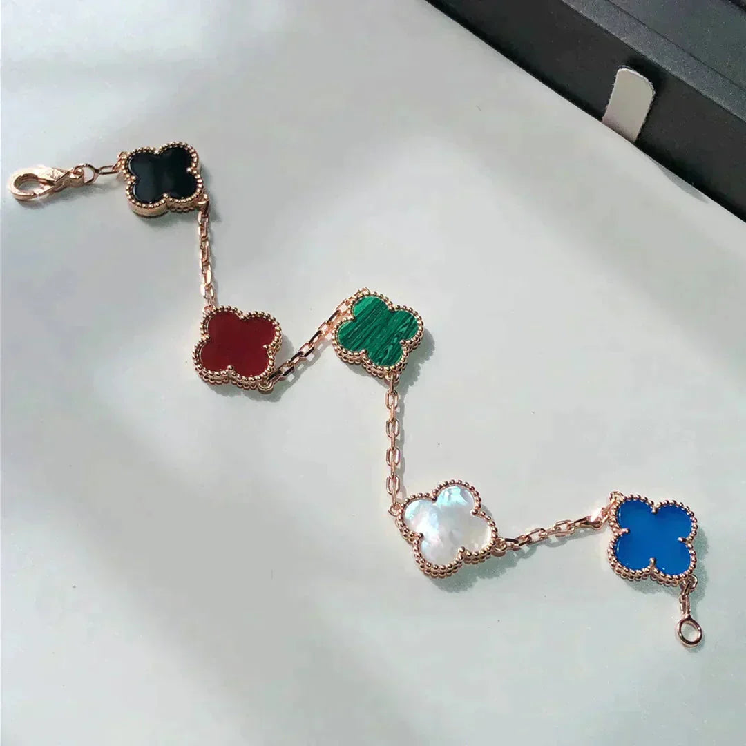 [Love More]CLOVER 5 MOTIFS MULTICOLOR  BRACELET