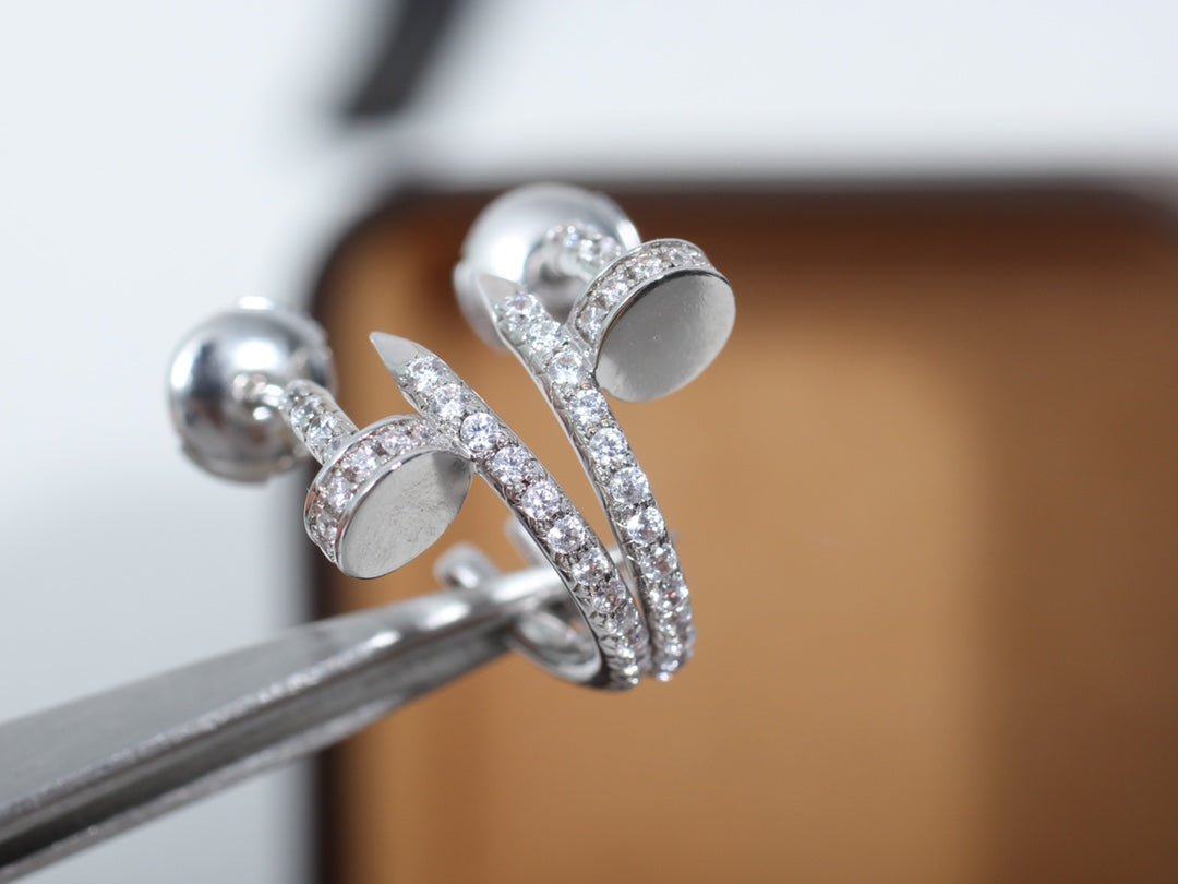 [Love More]JUSTE EARRINGS 12.75MM SILVER DIAMOND