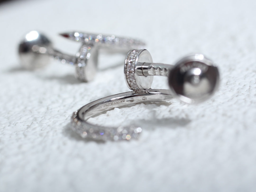 [Love More]JUSTE EARRINGS 12.75MM SILVER DIAMOND