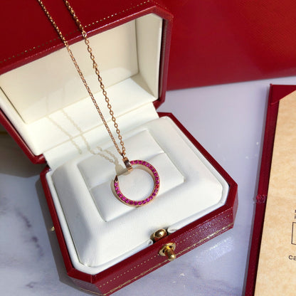 [Love More]JUSTE NECKLACE GOLD RED DIAMONDS