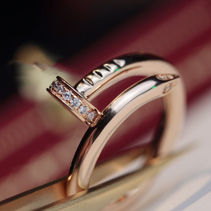 [Love More]JUSTE RING 2.65MM PINK GOLD DIAMOND