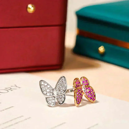 [Love More]TWIN BUTTERFLY DIAMOND RING