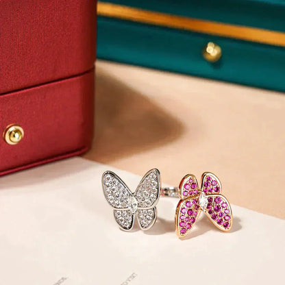 [Love More]TWIN BUTTERFLY DIAMOND RING