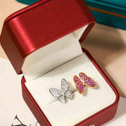 [Love More]TWIN BUTTERFLY DIAMOND RING