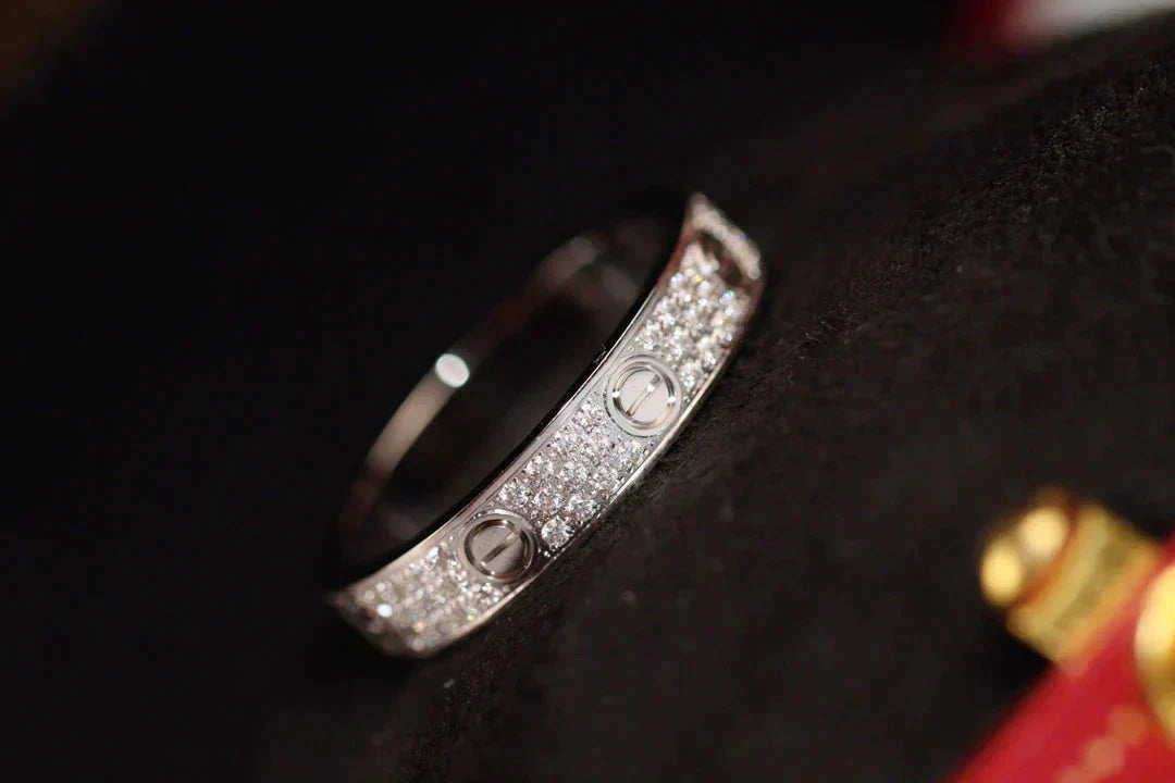 [Love More]LOVE RING 3.6MM DIAMOND PAVED