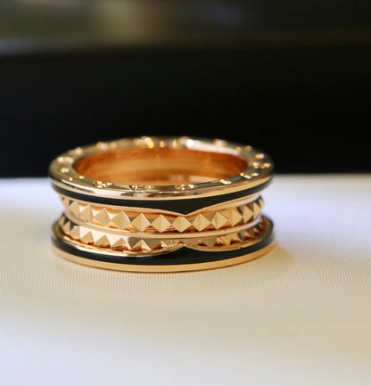 [Love More]ZERO 1 PINK GOLD BLACK CERAMIC RING