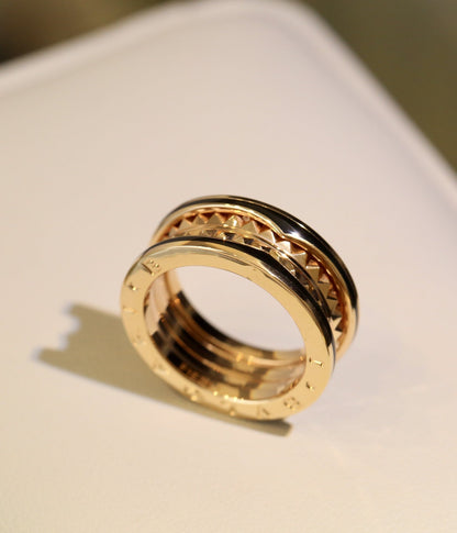 [Love More]ZERO 1 PINK GOLD BLACK CERAMIC RING