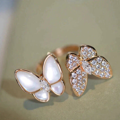 [Love More]TWIN BUTTERFLY DIAMOND MOP RING