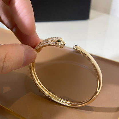 [Love More]PANTHERE GOLD DIAMOND OPEN BRACELET