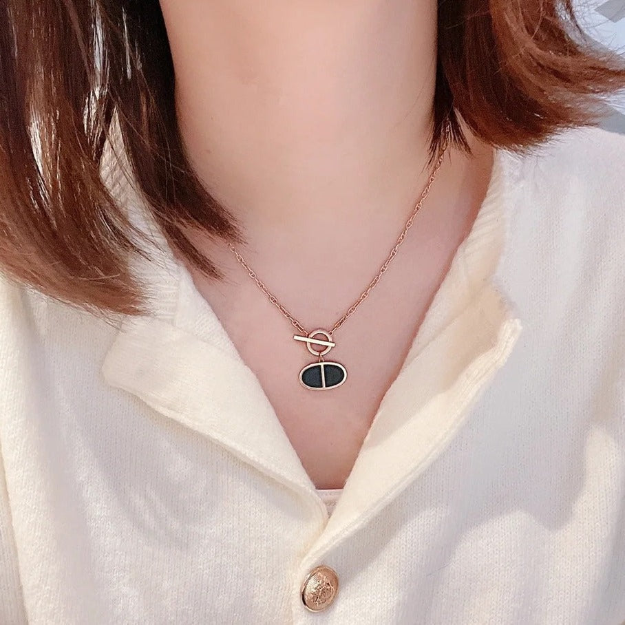 [Love More]CHAINE VERSO BLACK CERAMIC NECKLACE