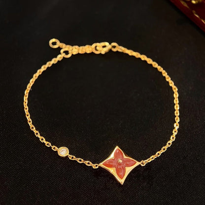 [Love More]COLOR STAR CARNELIAN PINK GOLD DIAMOND BRACELET