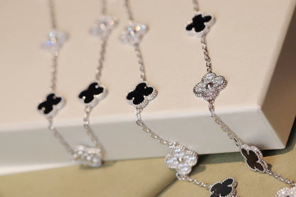 [Love More]CLOVER 20 MOTIFS ONYX DIAMOND SILVER