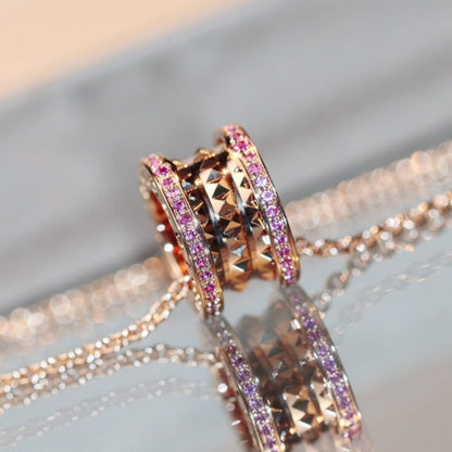 [Love More]ZERO 1 ROCK PINK GOLD PINK DIAMOND NECKLACE