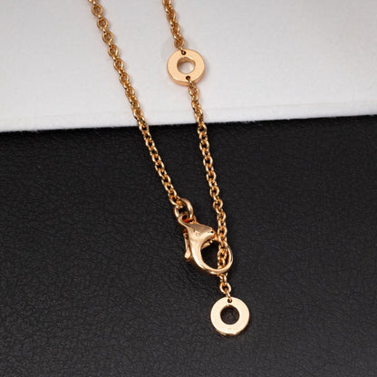 [Love More]ZERO 1 WHITE CERAMIC PINK GOLD DIAMOND NECKLACE