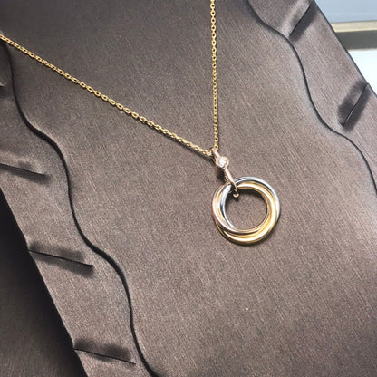 [Love More]TRINITY SILVER GOLD PINK GOLD NECKLACE