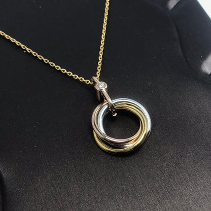 [Love More]TRINITY SILVER GOLD PINK GOLD NECKLACE