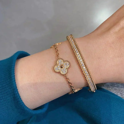 [Love More]CLOVER 5 MOTIFS  FULL DIAMOND BRACELET