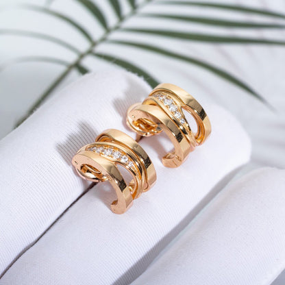 [Love More]ZERO 1 PINK GOLD DIAMONDS EARRINGS