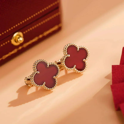 [Love More]CLOVER MEDIUM 1 MOTIFS CARNELIAN  EARRINGS