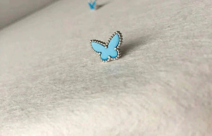 [Love More]BUTTERFLY TURQUOISE EARRINGS SILVER