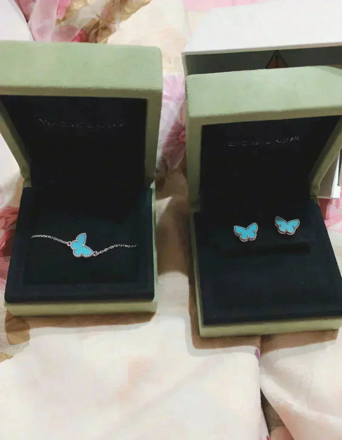 [Love More]BUTTERFLY TURQUOISE EARRINGS SILVER