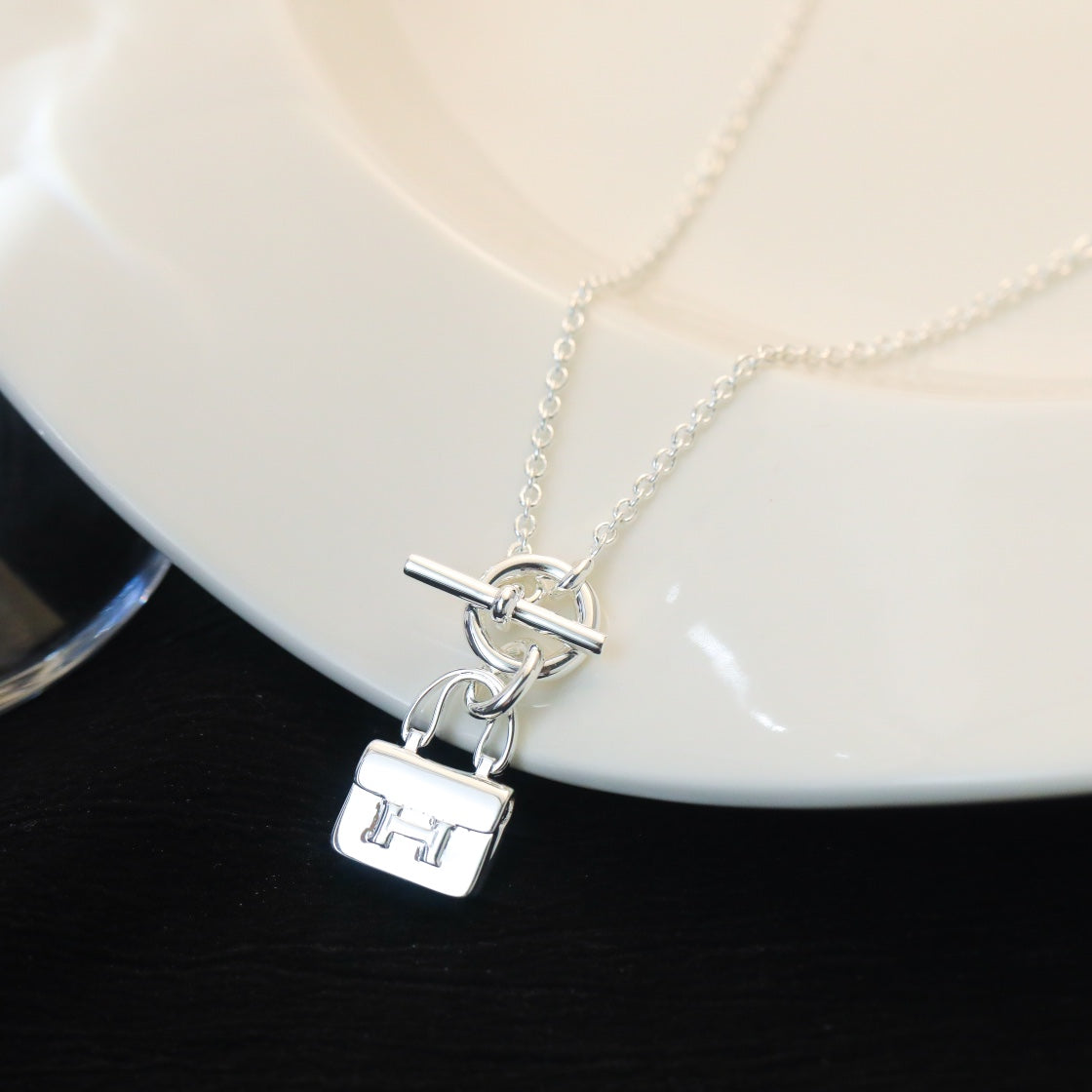 [Love More]POP H PEDANT SILVER NECKLACE