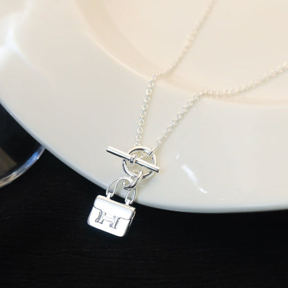 [Love More]POP H PEDANT SILVER NECKLACE