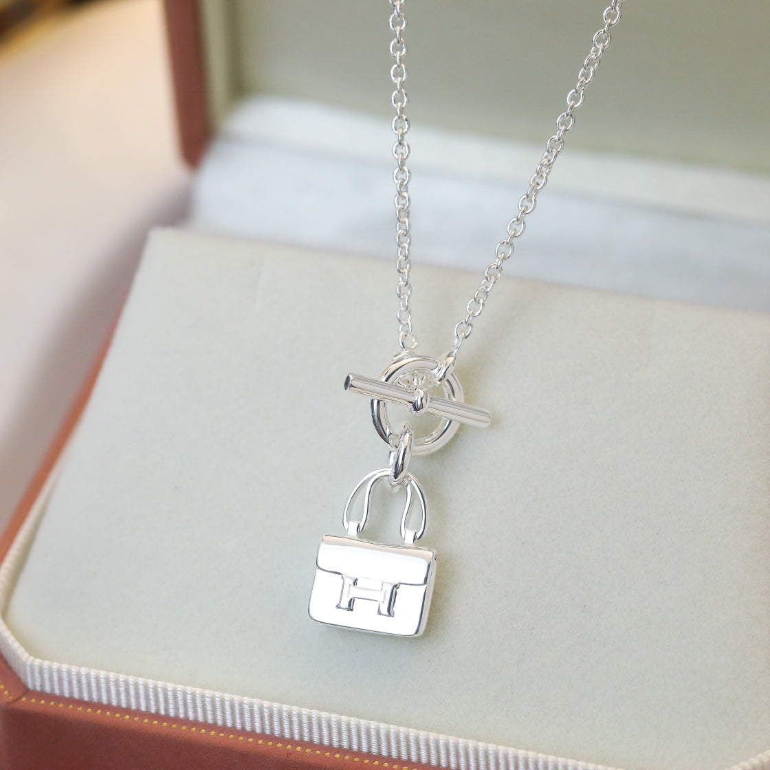 [Love More]POP H PEDANT SILVER NECKLACE