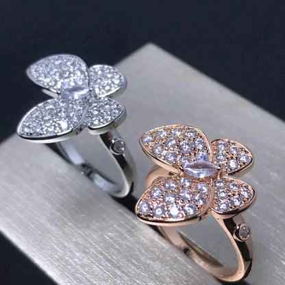 [Love More]BUTTERFLY PINK GOLD DIAMOND RING