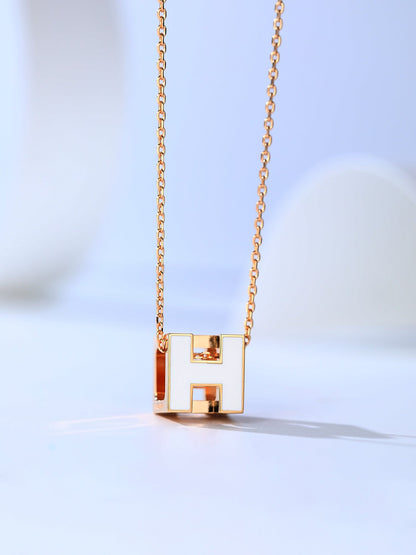 [Love More]H CAGE PINK GOLD NECKLACE