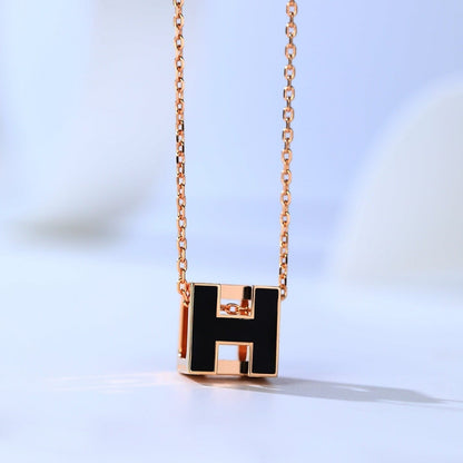 [Love More]H CAGE PINK GOLD NECKLACE