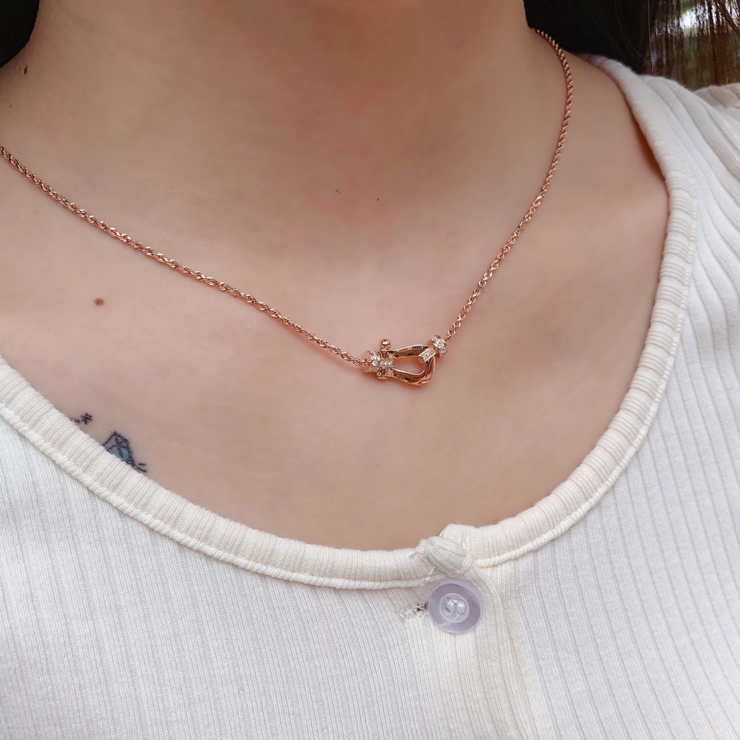 [Love More]FORCE 10 PINK GOLD DIAMOND NECKLACE