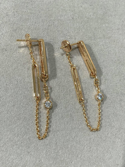 [Love More]CHAINE CHAOS DIAMOND DROP EARRINGS