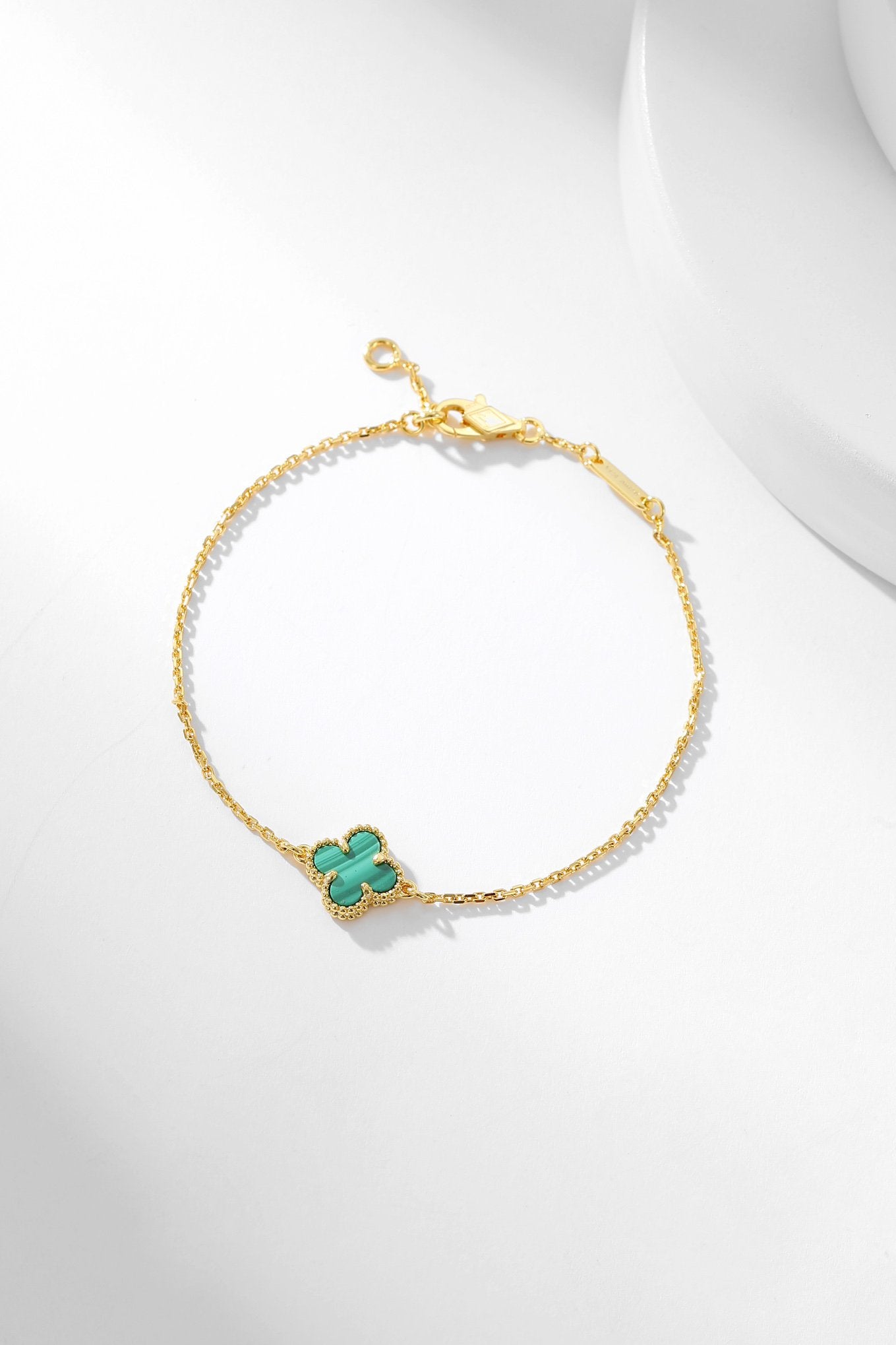 [Love More]CLOVER BRACELET MALACHITE 1 MOTIF