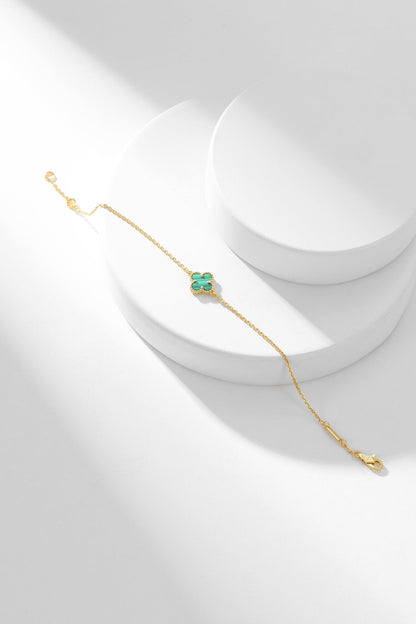 [Love More]CLOVER BRACELET MALACHITE 1 MOTIF