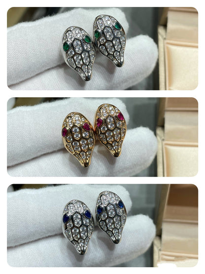 [Love More]SERPENT DIAMOND STUD EARRINGS