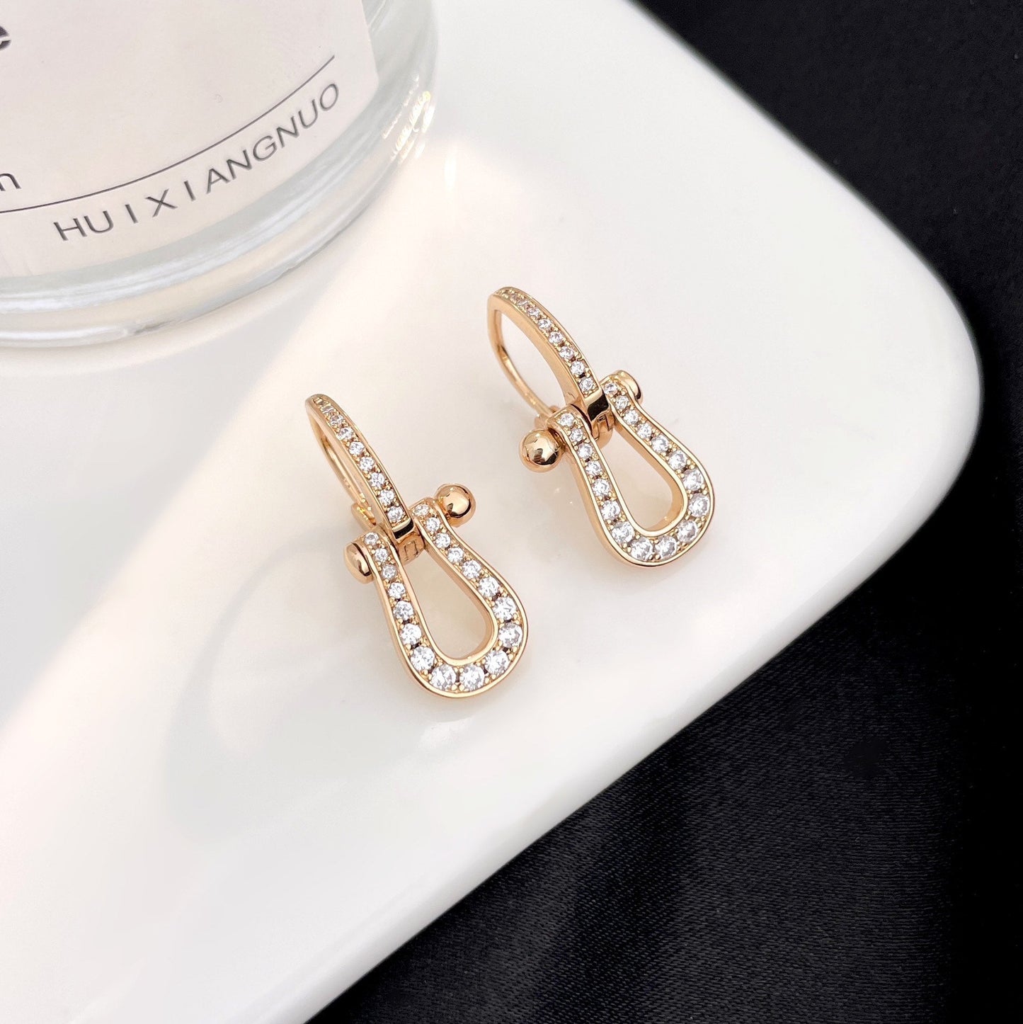 [Love More]FORCE 10 FULL DIAMOND DROP EARRINGS MEDIUM MODEL