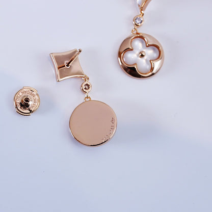 [Love More]STAR AND SUN PINK GOLD MOP DROP EARRINGS