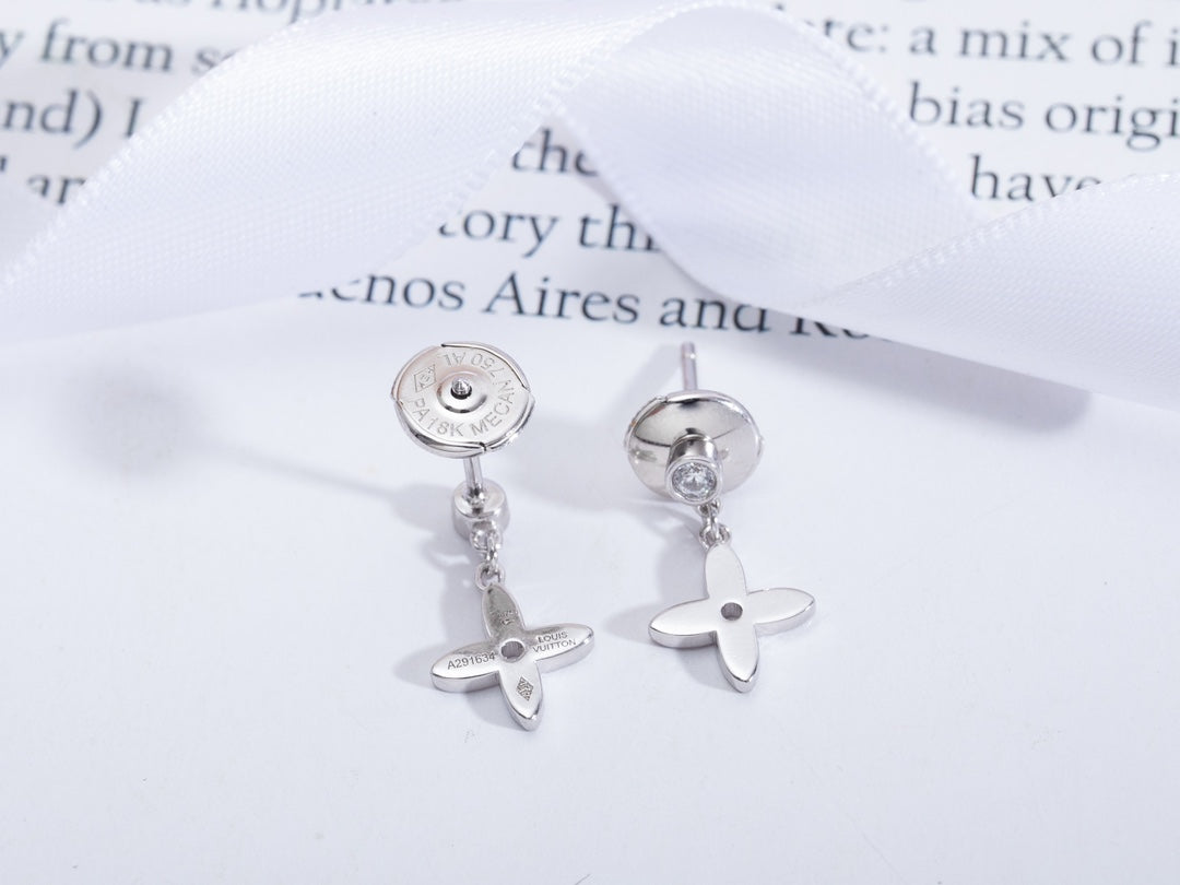 [Love More]VIDYLLE SILVER DIAMOND MINI DROP EARRINGS