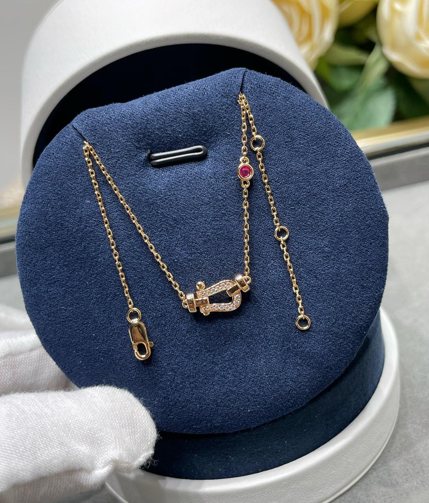 [Love More]FORCE 10 DIAMOND PINK GOLD NECKLACE