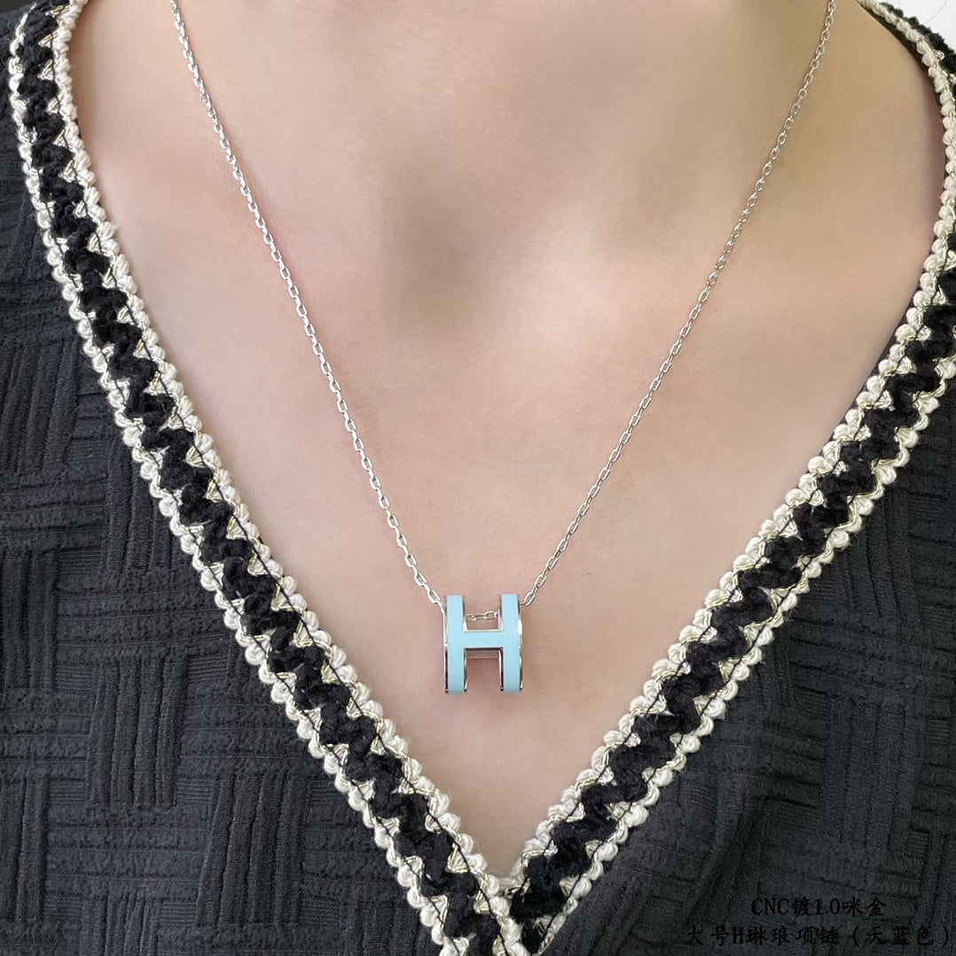 [Love More]POP H SKY BLUE NECKLACE