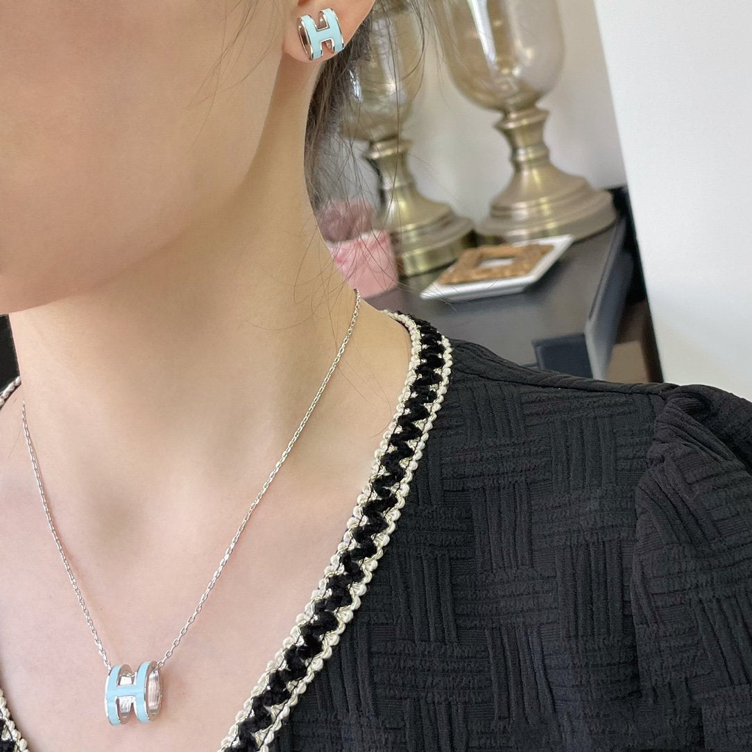 [Love More]POP H SKY BLUE NECKLACE