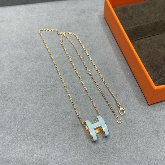 [Love More]POP H SKY BLUE NECKLACE